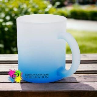 Tasse 11oz bleu en verre dépoli pour sublimation