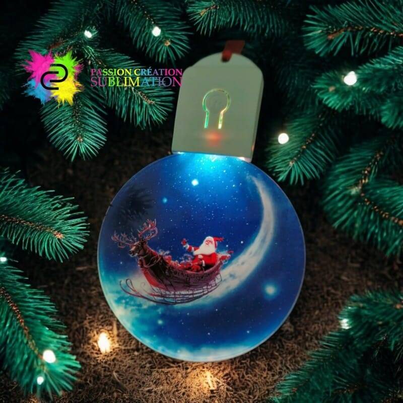 Boule de Noël en acrylique pour sublimation avec lumière LED batterie