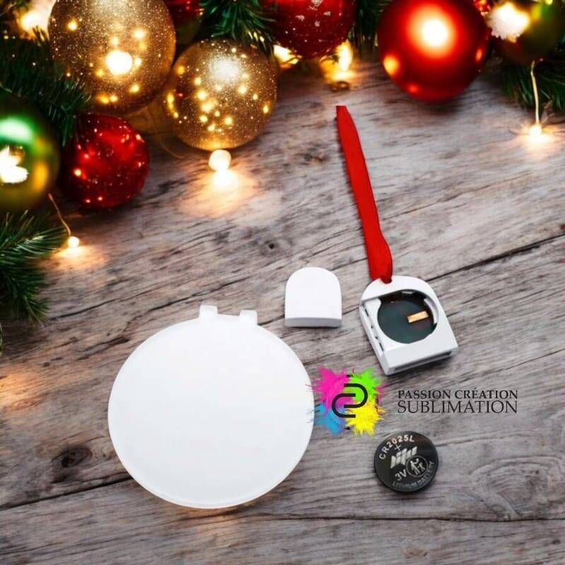 Boule de Noël en acrylique pour sublimation avec lumière LED batterie – Image 2
