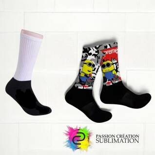 Bas avec pied noir pour sublimation