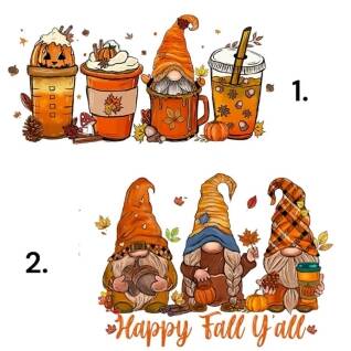 UV DTF « Gnome et citrouille »