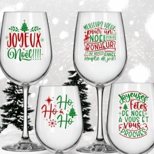 UV DTF de Noël pour coupe à vin (série 2)