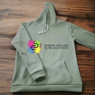 Hoodie enfant sauge polyester pour sublimation
