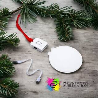 Boule de Noël lumineuse pour sublimation avec recharge usb