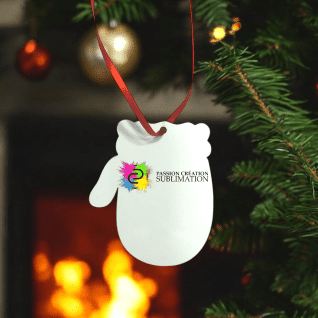 Ornement mitaine de Noël en mdf pour sublimation