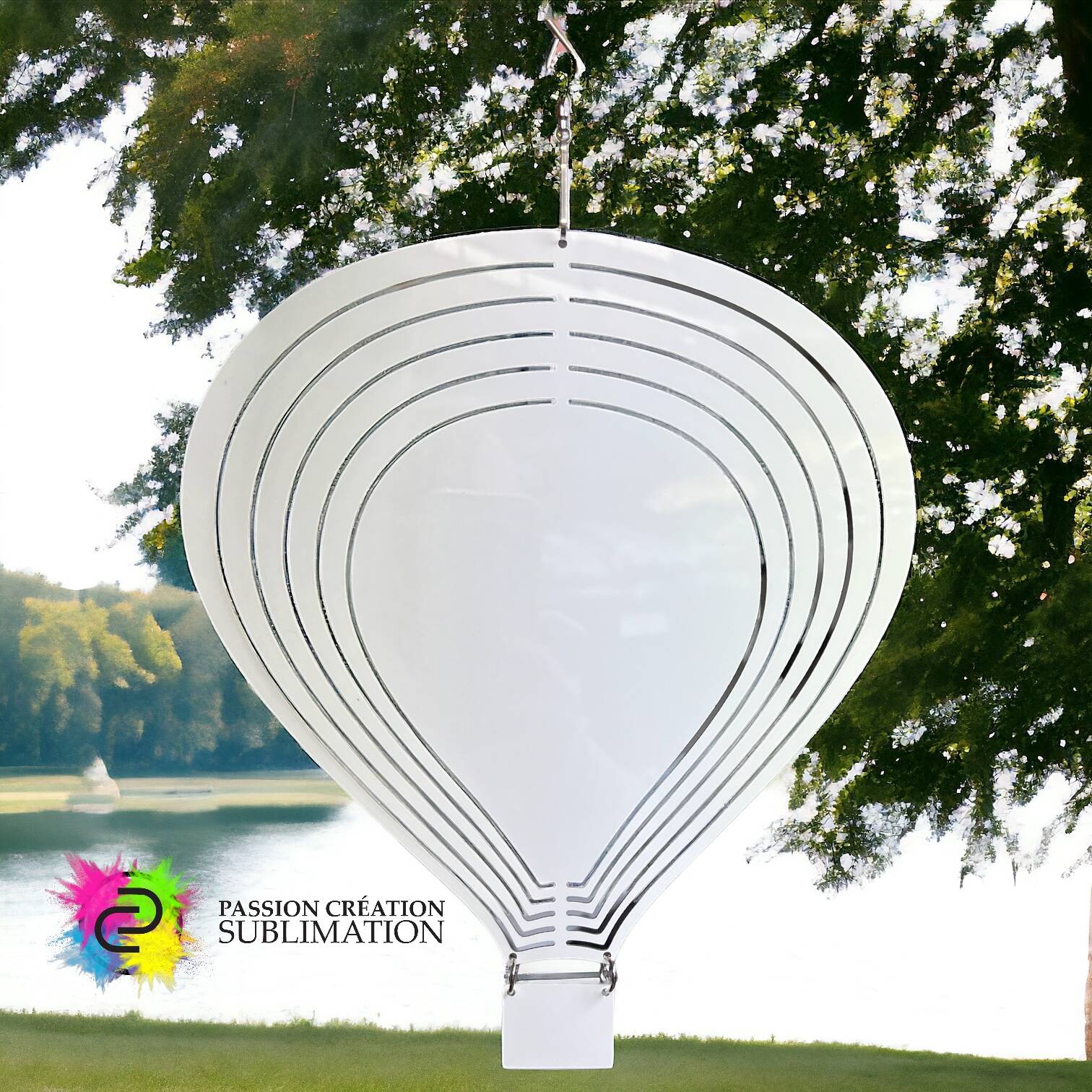 Wind spinner en forme de mongolfière pour sublimation