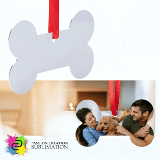 Ornement métallique os pour chien
