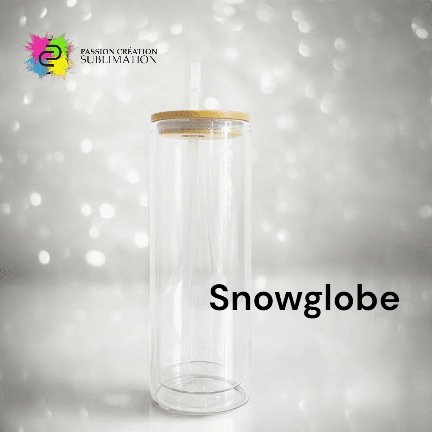 Snowglobe 25oz en verre pour sublimation