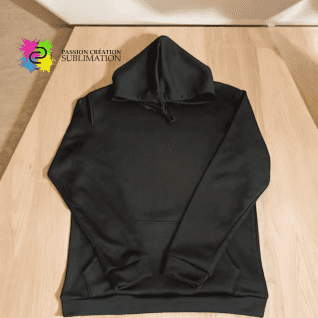 Hoodie adulte noir polyester