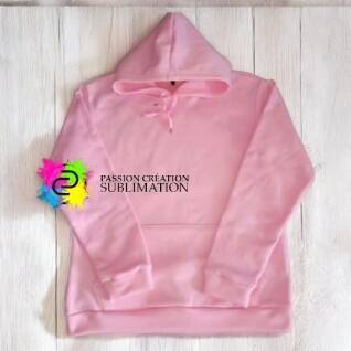Hoodie enfant rose polyester