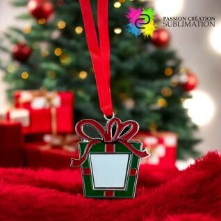 Ornement cadeau de Noël métallique pour sublimation