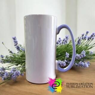 Tasse allongée en céramique lilas pour sublimation