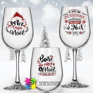 UV DTF de Noël pour coupe à vin (série 1)