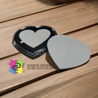 Miroir de poche en forme de cœur pour sublimation