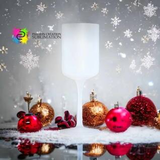 Coupe de vin sur pied en verre givrés pour sublimation