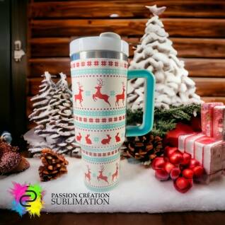 Stanley cup 40oz de Noël avec chevreuil
