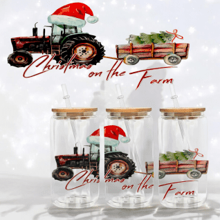 UV DTF tracteur de Noël