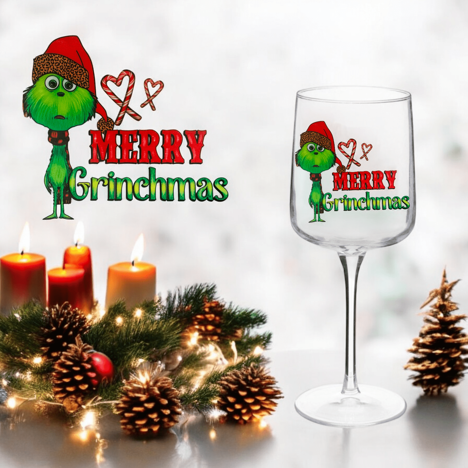 UV DTF Noël Merry Christmas avec cœur