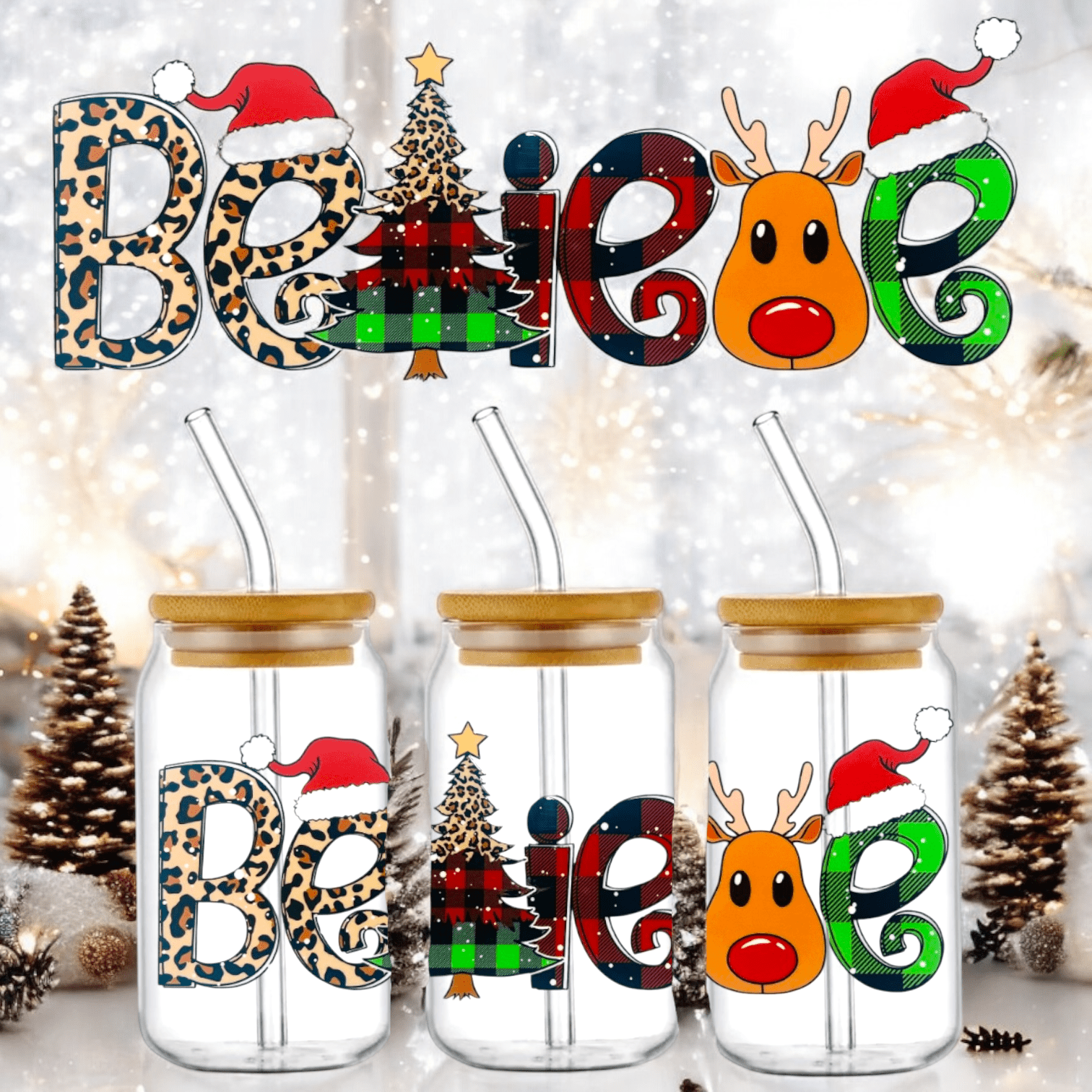 UV DTF de Noël « Believe »