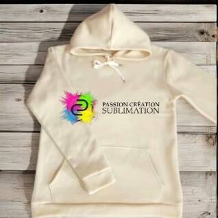 Hoodie enfant beige pâle polyester