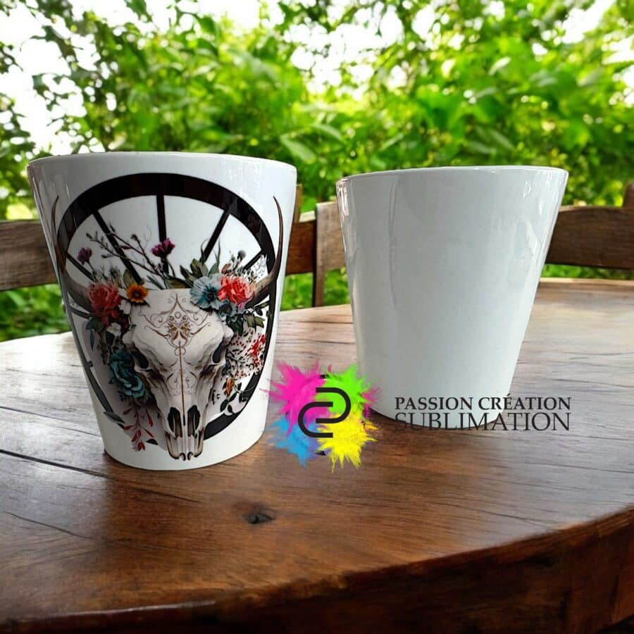 Pot de fleur en céramique pour sublimation