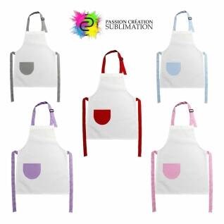Tablier enfant avec pochette colorée pour sublimation