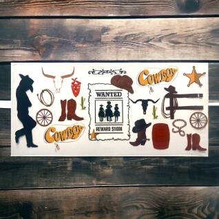 UV DTF western cowboy wanted
