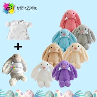 Lapin de peluche avec chandail sublimable
