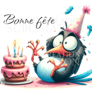 Bonne fête PNG en français drôle d’oiseau # 1