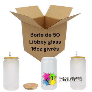 Boîte de 50 Libbey glass 16oz givrés pour sublimation (prix de lot)