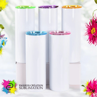 Tumbler 20oz avec couvercle coloré pour sublimation