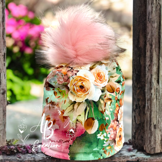 Tuque doublée polar motif floral