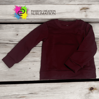 Crewneck enfant rouge vin polyester
