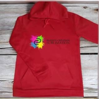 Hoodie enfant rouge polyester