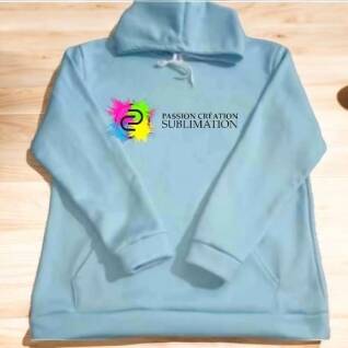 Hoodie enfant bleu pâle polyester