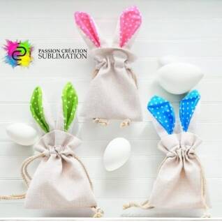Sac de Pâques avec oreille de lapin pour sublimation