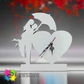 Horloge en mdf « amoureux »