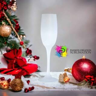 Flûte de champagne 6oz en verre givrés pour sublimation