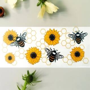 UV DTF « abeille et fleur jaune »