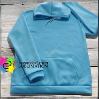 Hoodie enfant turquoise polyester