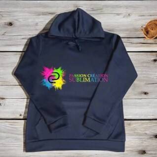 Hoodie enfant bleu marin polyester