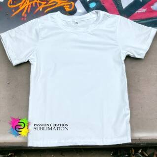 T-shirt blanc pour enfant 100% polyester